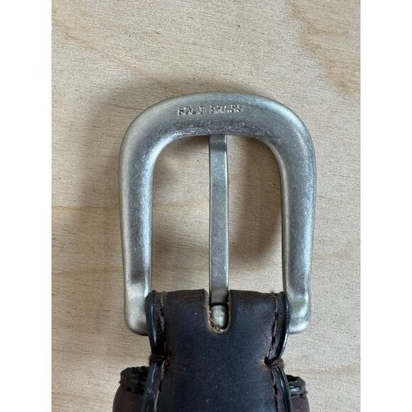 Men’s Brown Leather embroidered Belt Hunting Fishing Outdoorsman Size 42 - Picture 2 of 8